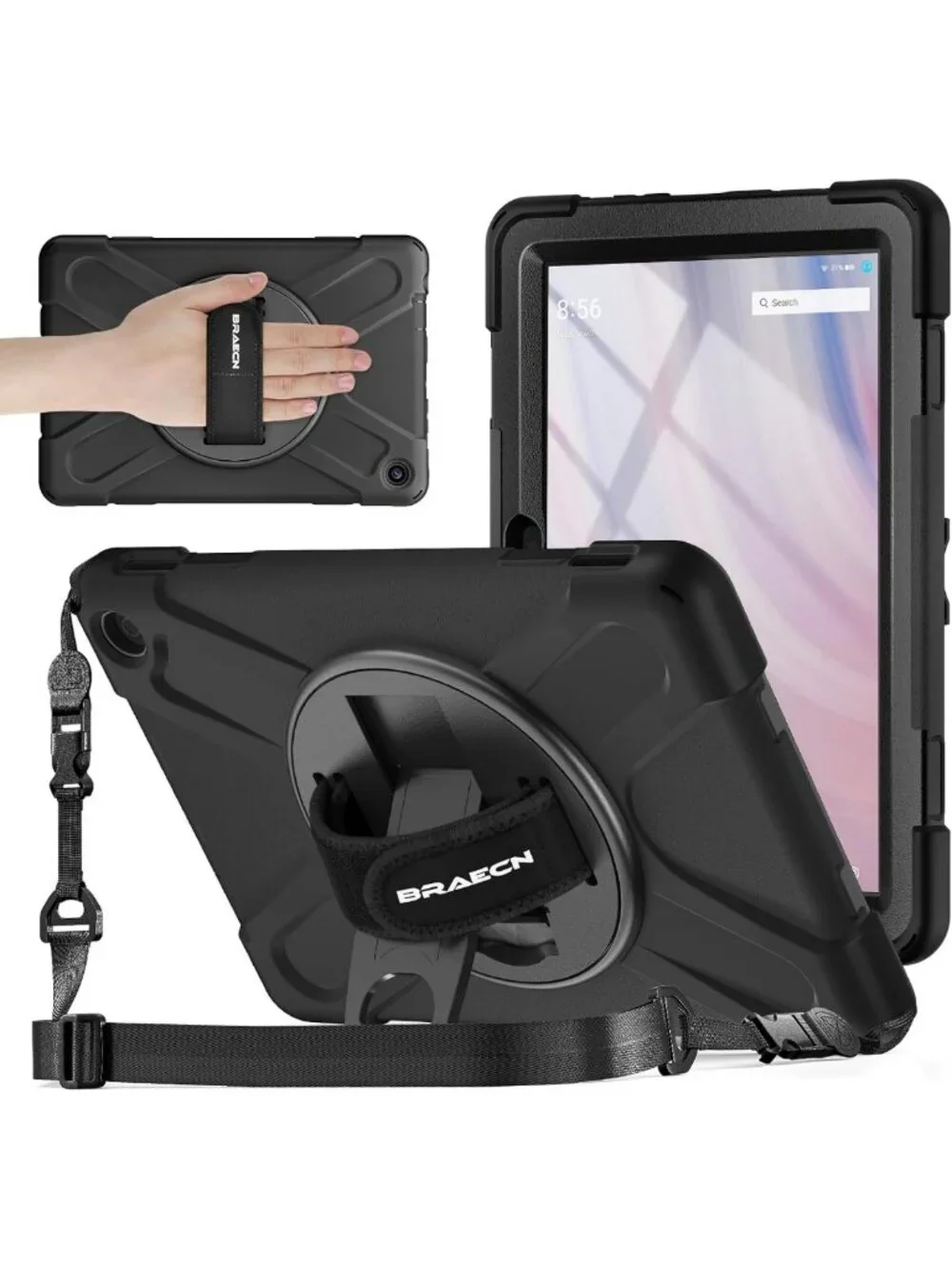 Stylish Black Case for 10.1” Fire HD 10 Tablet (13th Gen 2023) - Durable